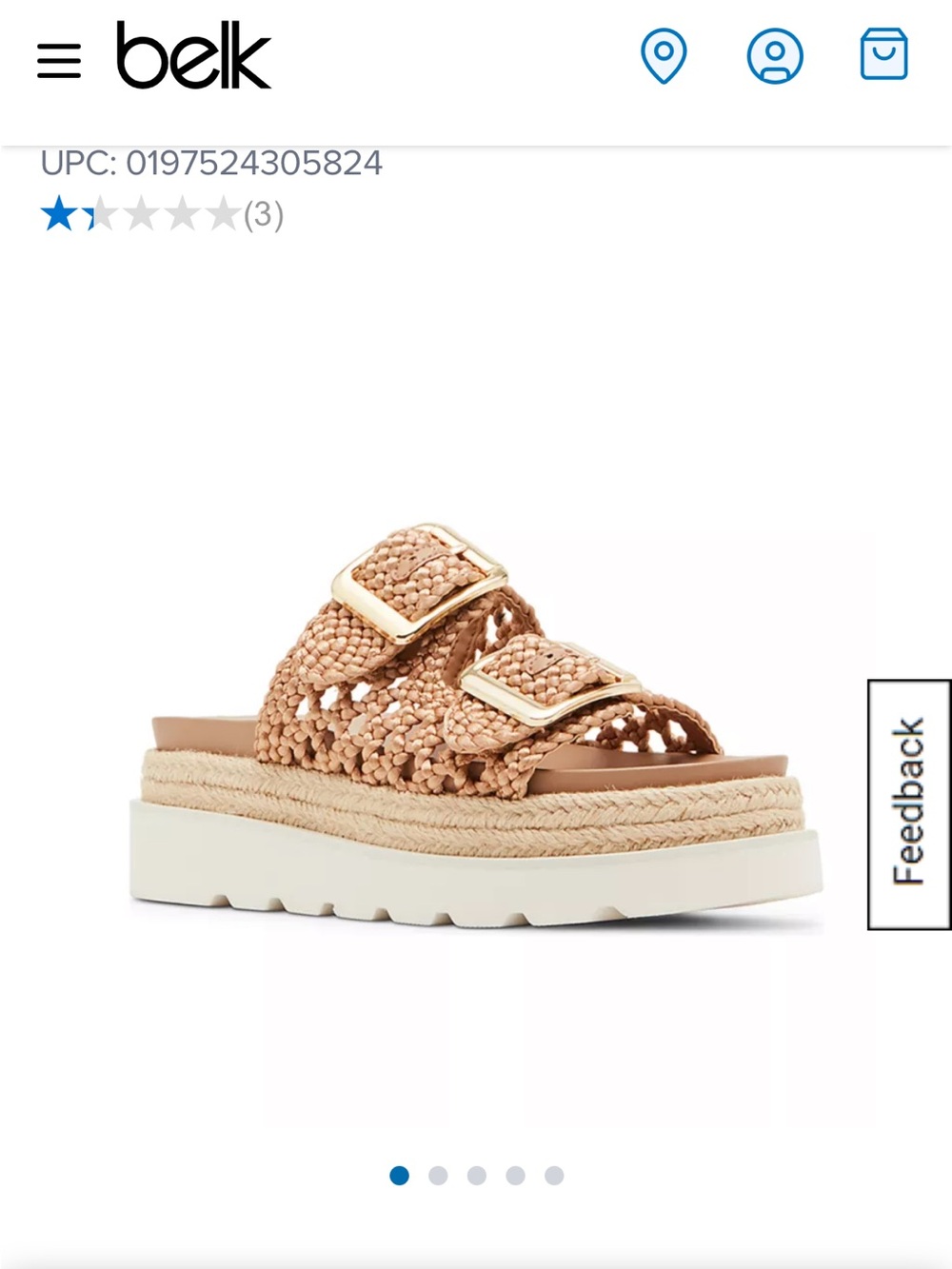 Madden Girl Tan Woven Buckle Platform Slide Sandals